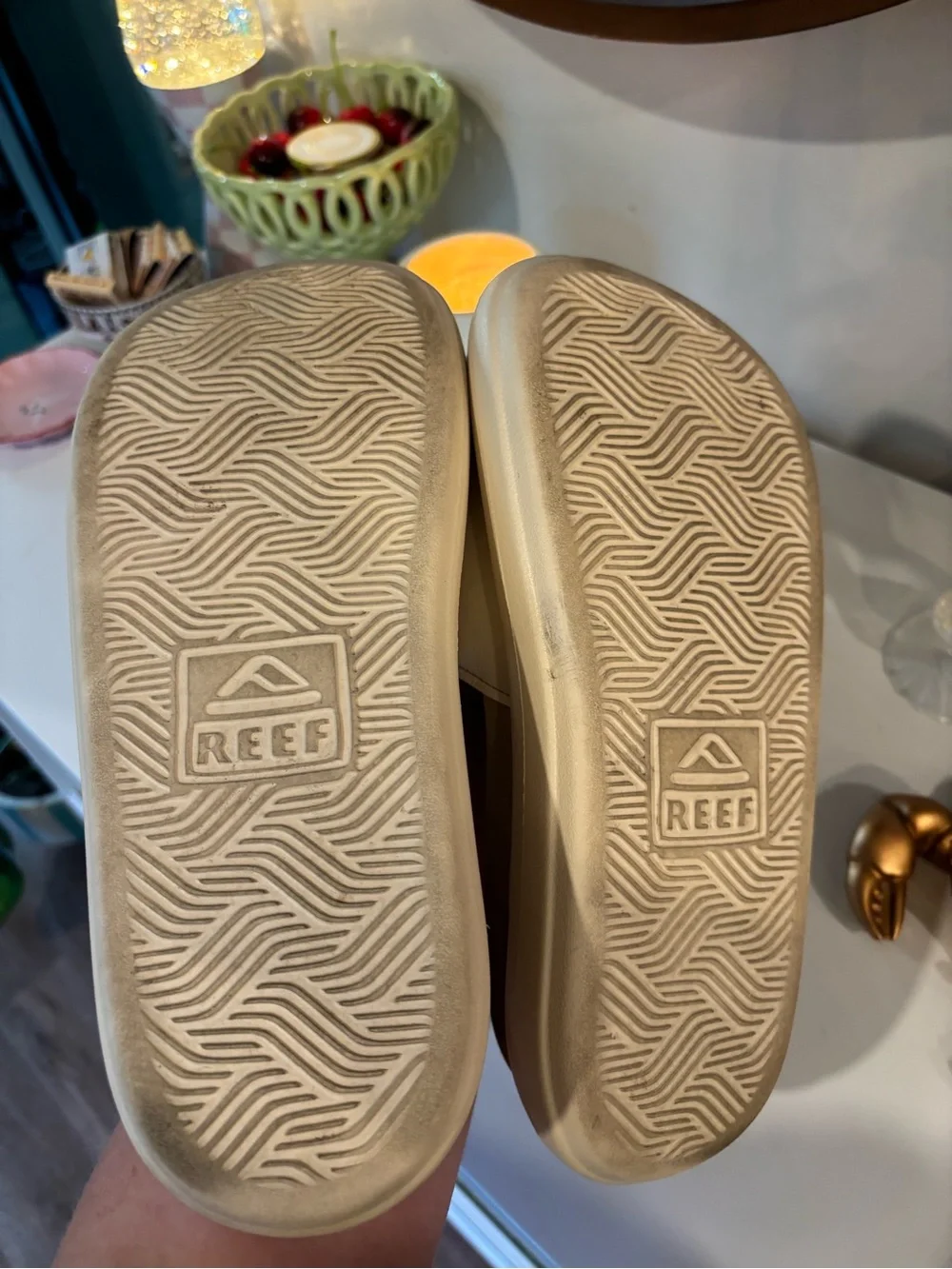 Reef Neutral Beige Slide Sandals